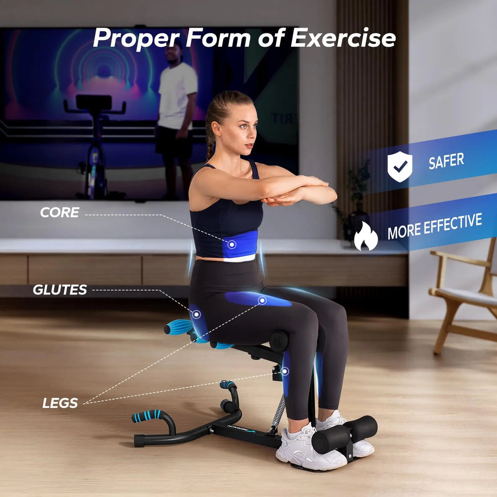 Multi-functional Deep Squat Machine, Adjustable Glutes Trainer, Core Leg and Push Up Workout