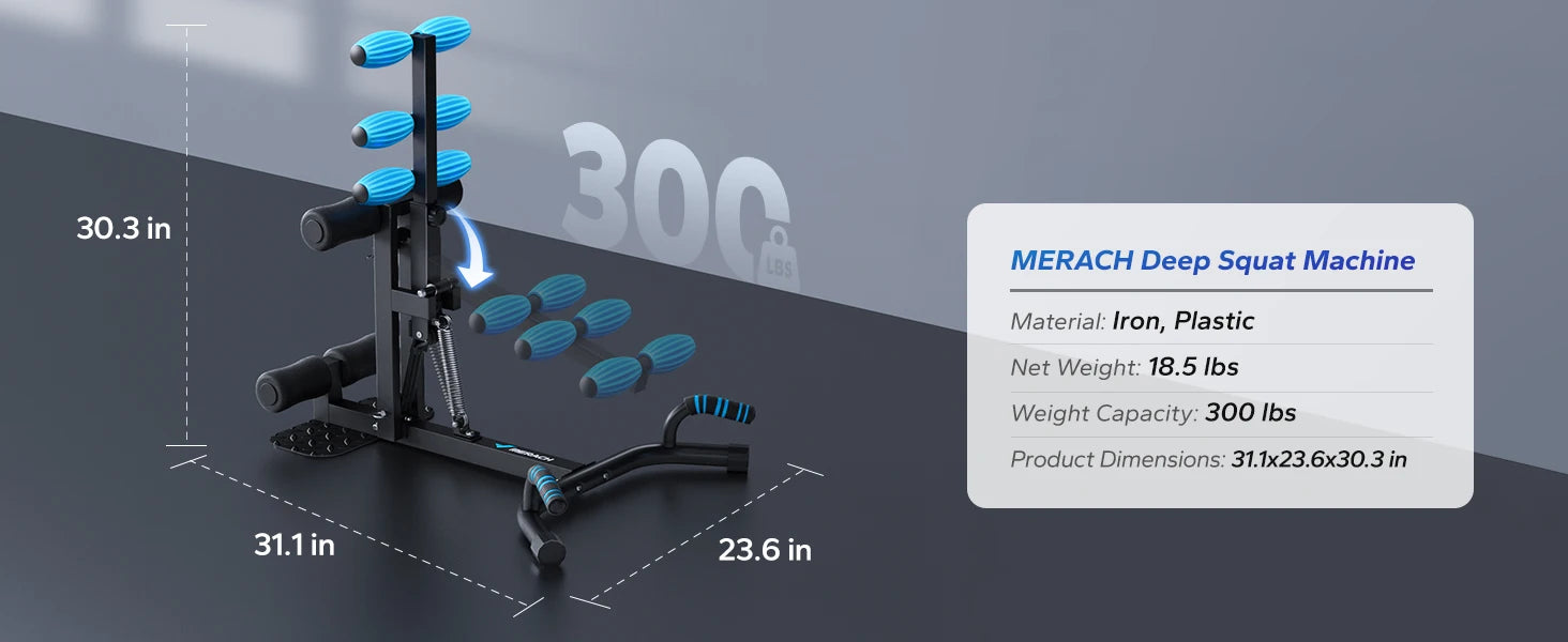 Multi-functional Deep Squat Machine, Adjustable Glutes Trainer, Core Leg and Push Up Workout