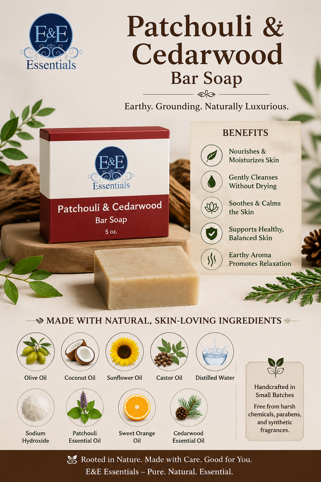 Patchouli & Cedarwood Bar Soap
