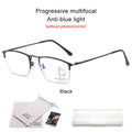 CLLOIO Titanium Alloy Photochromic Reading Glasses/ Progressive Multifocal with Anti Blue Light