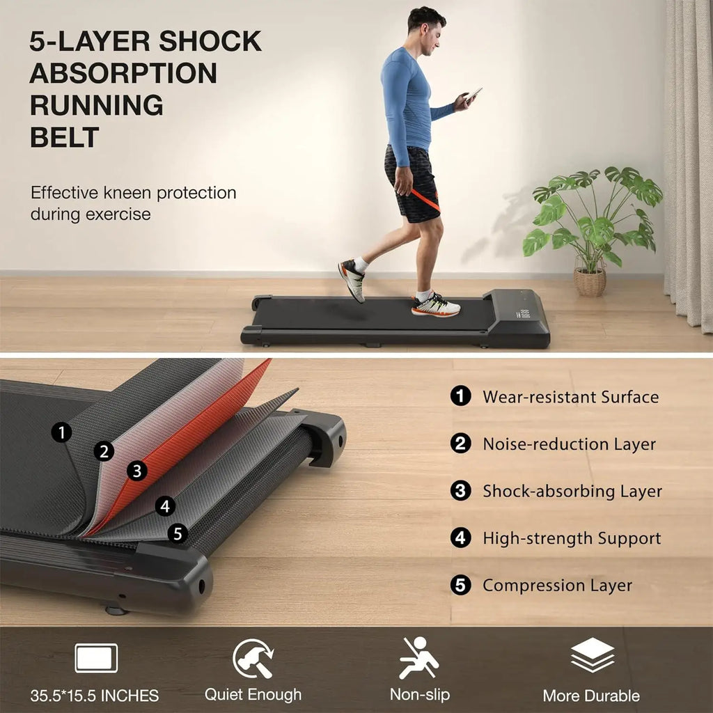 2-in-1 Home/Office - 2.5 HP Walking Treadmills for Small Spaces with APP & Remote Control