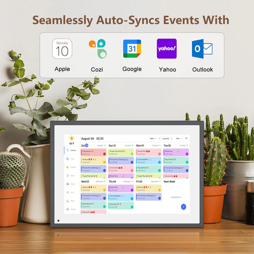 10.1 inch Digital Calendar & Chore Chart, Smart Touchscreen with Interactive Display for Family Schedules