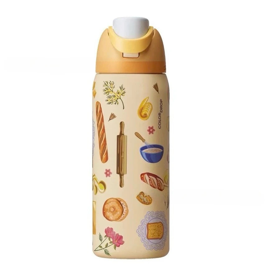 Stainless Steel Water Bottle -32oz Vacuum Insulated Water Bottle with Straw & Leak-Proof Lid /Portable