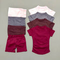 2 Pieces HISTELLO Sports Sets Short Sleeve Seamless Tops and Shorts
