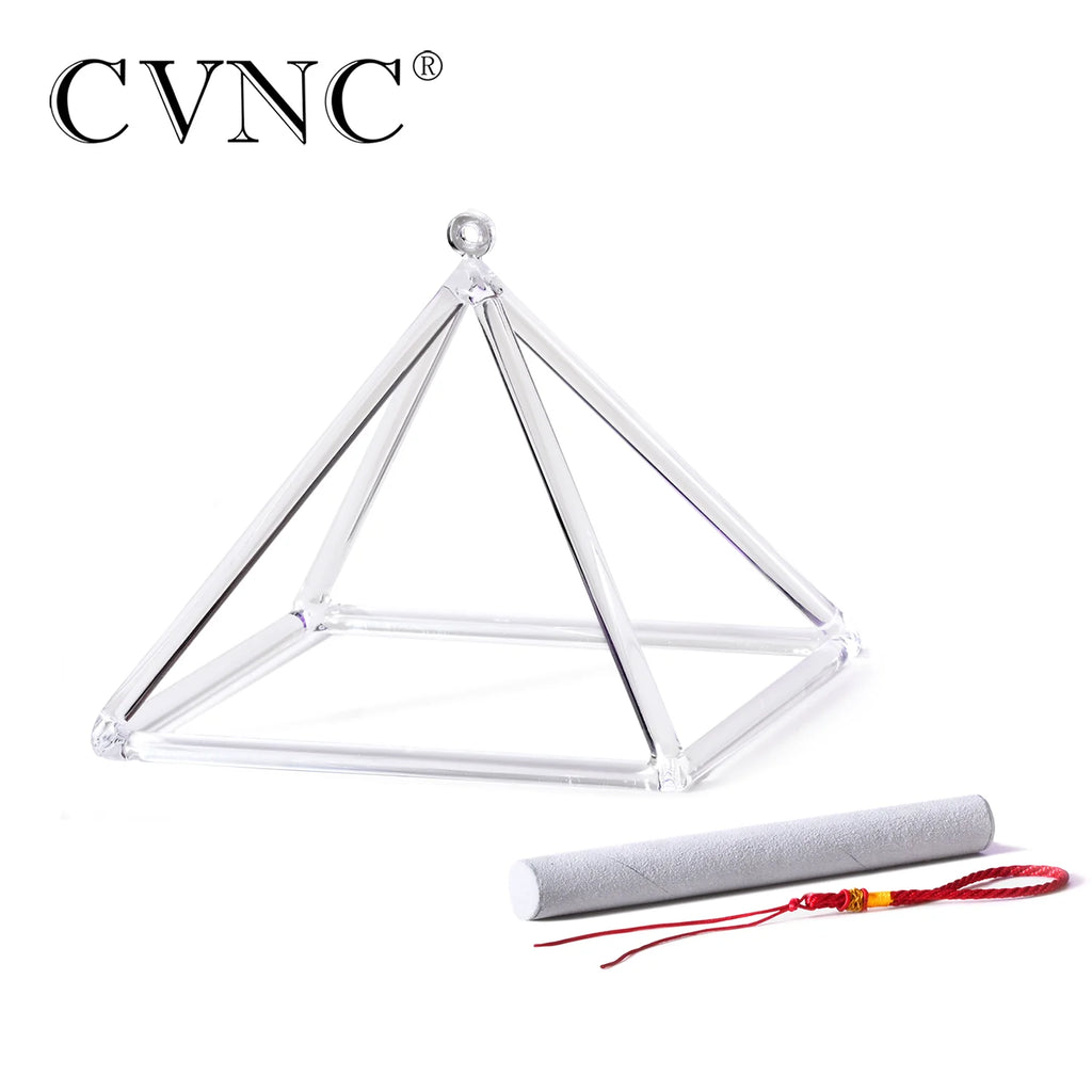 10 Inch Quartz Crystal Singing Pyramid, Healing Musical Instrument with Carry Bag