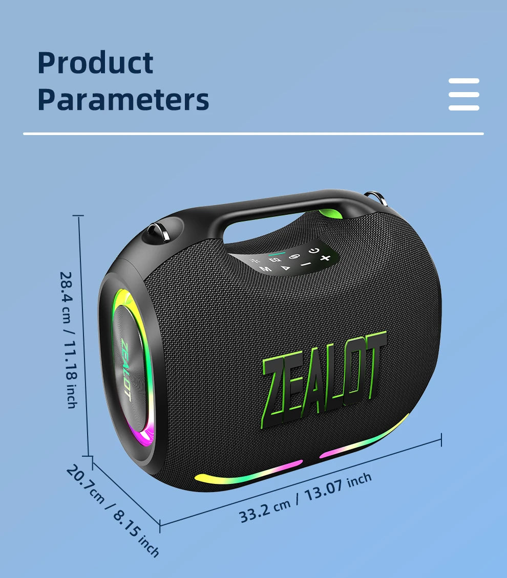 120W Big Power Portable Bluetooth Speaker, Wireless TWS Subwoofer/ Waterproof/ HIFI Quality