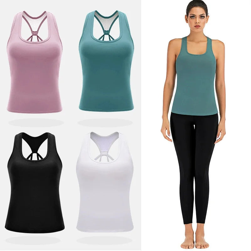 Yoga Vest Sport Singlet for Women /Athletic Fitness Sport Tank Top