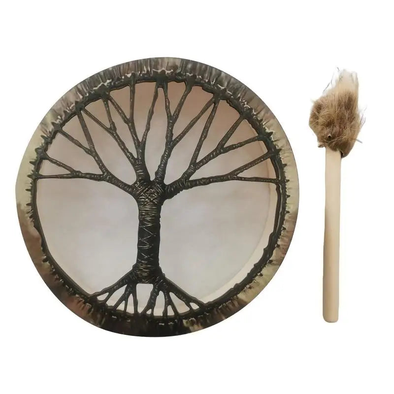 Shaman Drum Spiritual Instrument with Drumstick/ Shaman Drum for Spiritual Music, Reflection and Meditation
