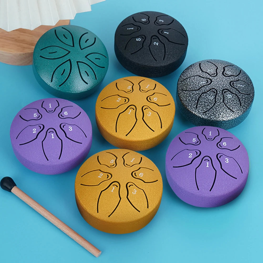 6 Notes Rain Drum- for Outside Hand Pan Drum Percussion / Musical Instruments for Yoga Meditation --3 inches size