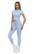 Airila Yoga Set Sportswear/ 2-Piece Short Sleeve Fitness- Sportswear, High Waist Sportswear