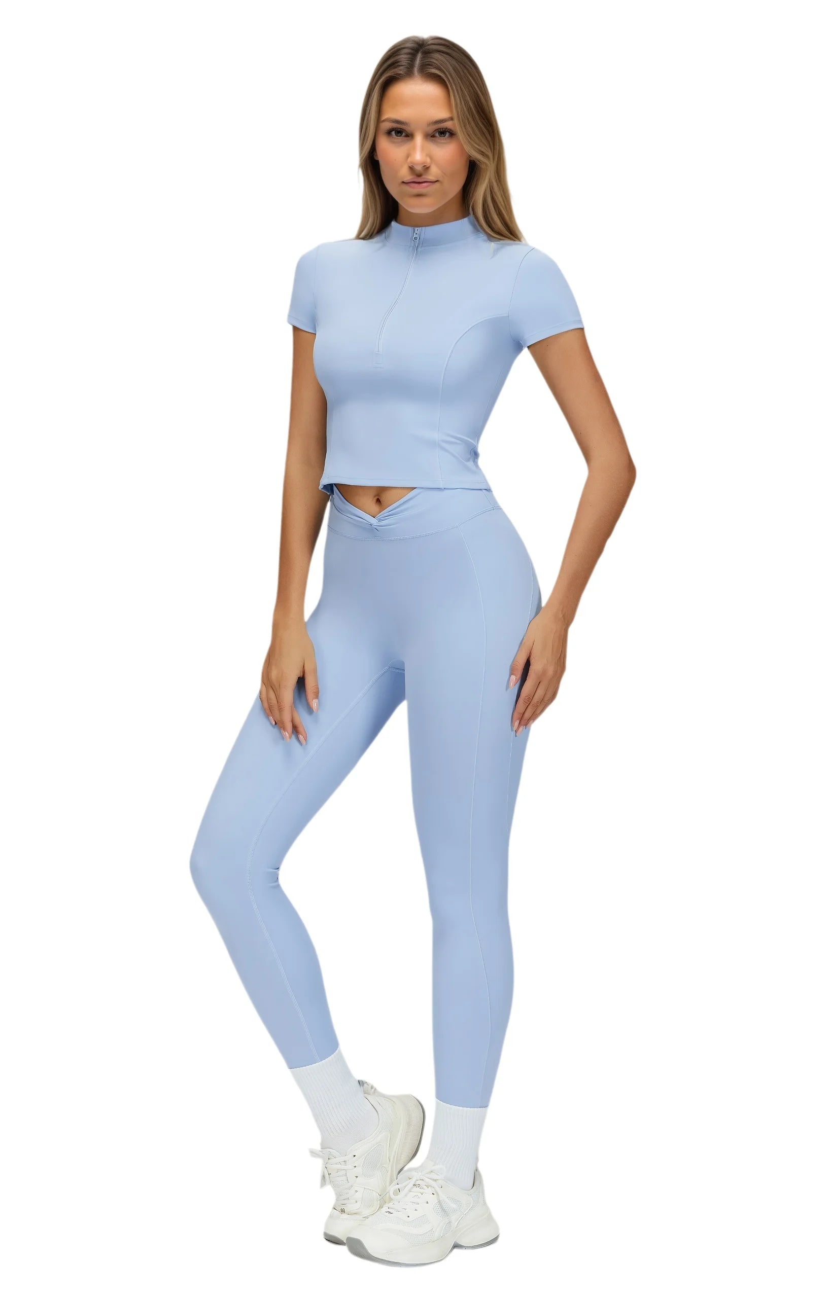 Airila Yoga Set Sportswear/ 2-Piece Short Sleeve Fitness- Sportswear, High Waist Sportswear