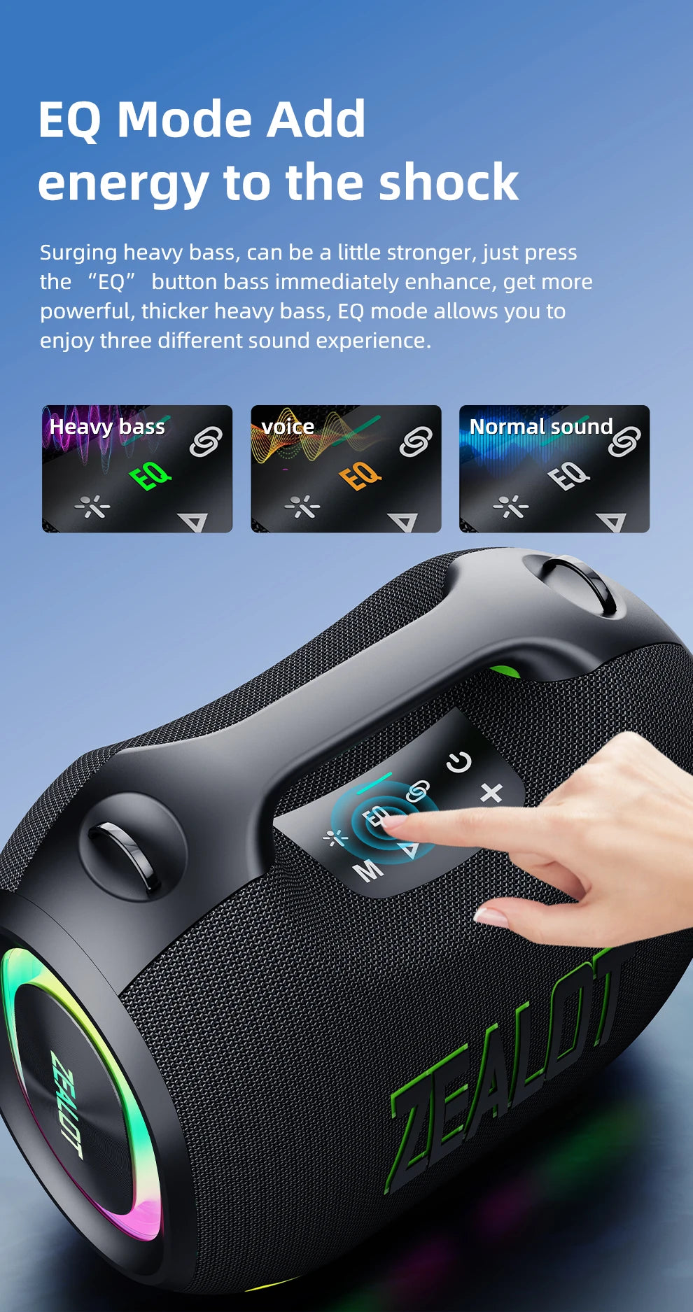 120W Big Power Portable Bluetooth Speaker, Wireless TWS Subwoofer/ Waterproof/ HIFI Quality