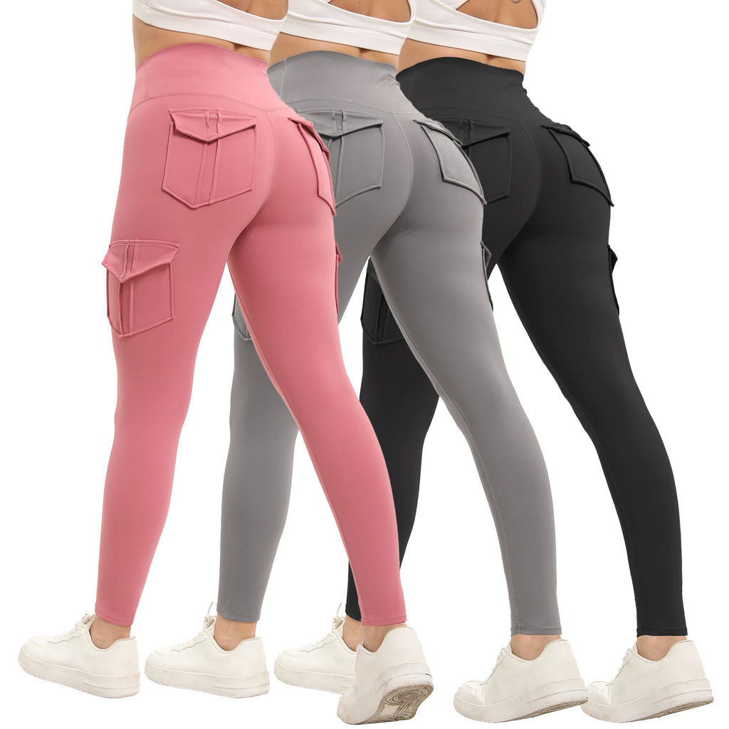 Women's Solid Color Gym Leggings /High Waisted Fitness Yoga Pants- Practical, Stretch Material for Sports-exercise