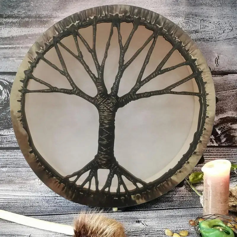 Shaman Drum Spiritual Instrument with Drumstick/ Shaman Drum for Spiritual Music, Reflection and Meditation