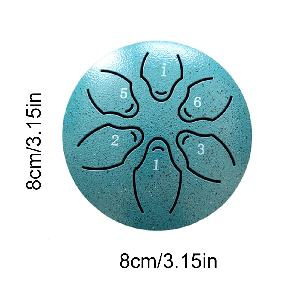 6 Notes Rain Drum- for Outside Hand Pan Drum Percussion / Musical Instruments for Yoga Meditation --3 inches size