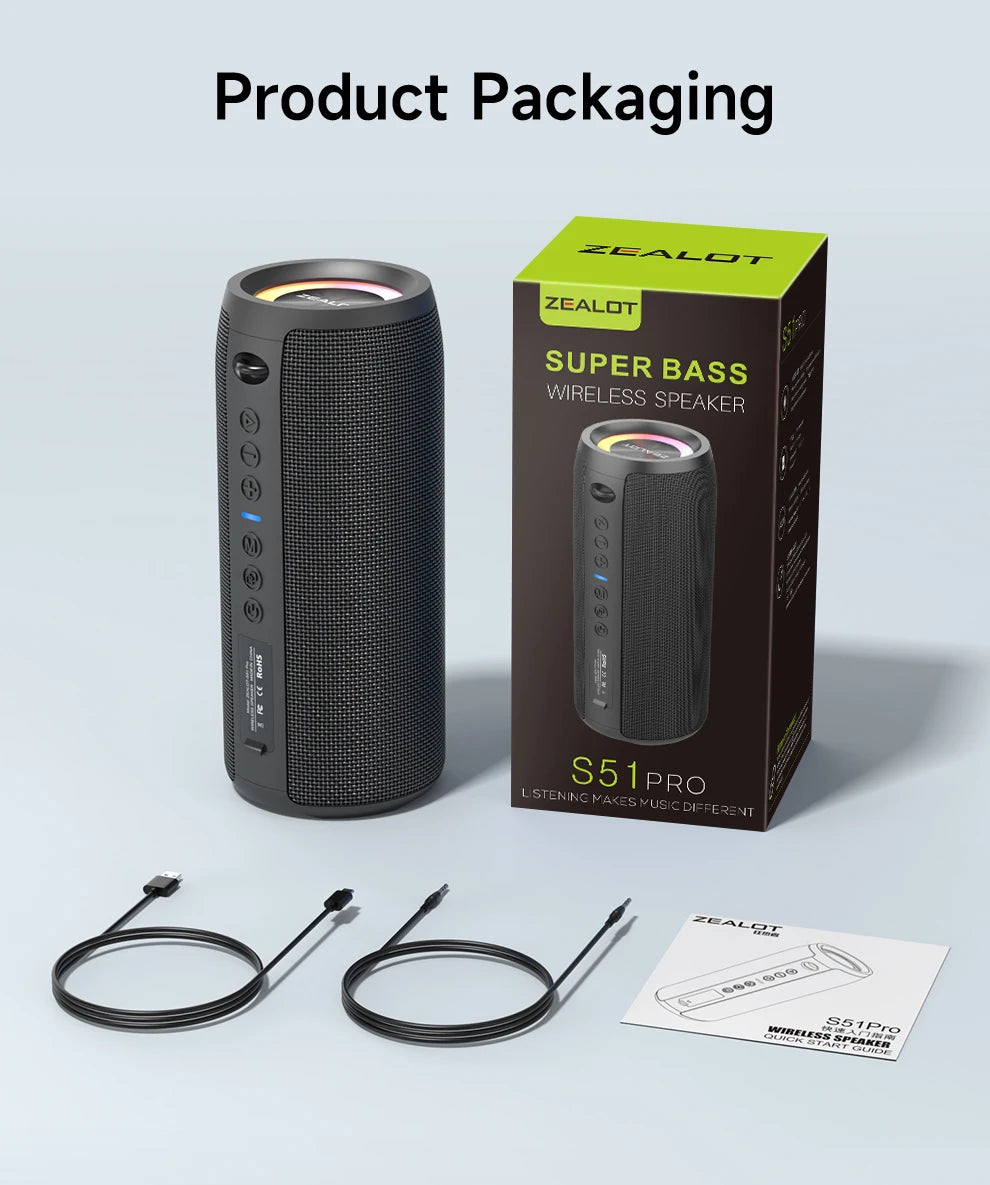 S51Pro High-power / 40W 3D Stereo Bass Bluetooth Speaker /Portable IPX5 /Waterproof Suitable