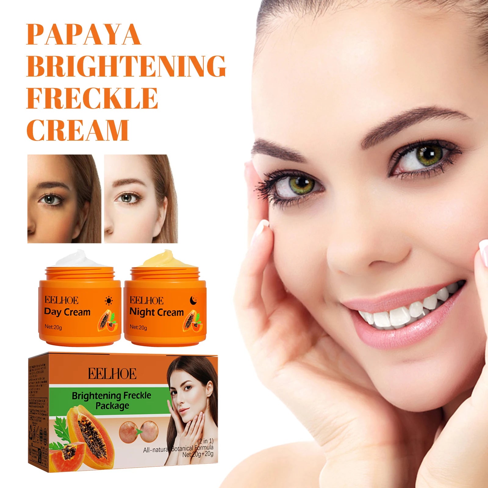 Papaya Brightening Cream, Dark Spot Care & Even Tone and Daily Nourishing Face Cream