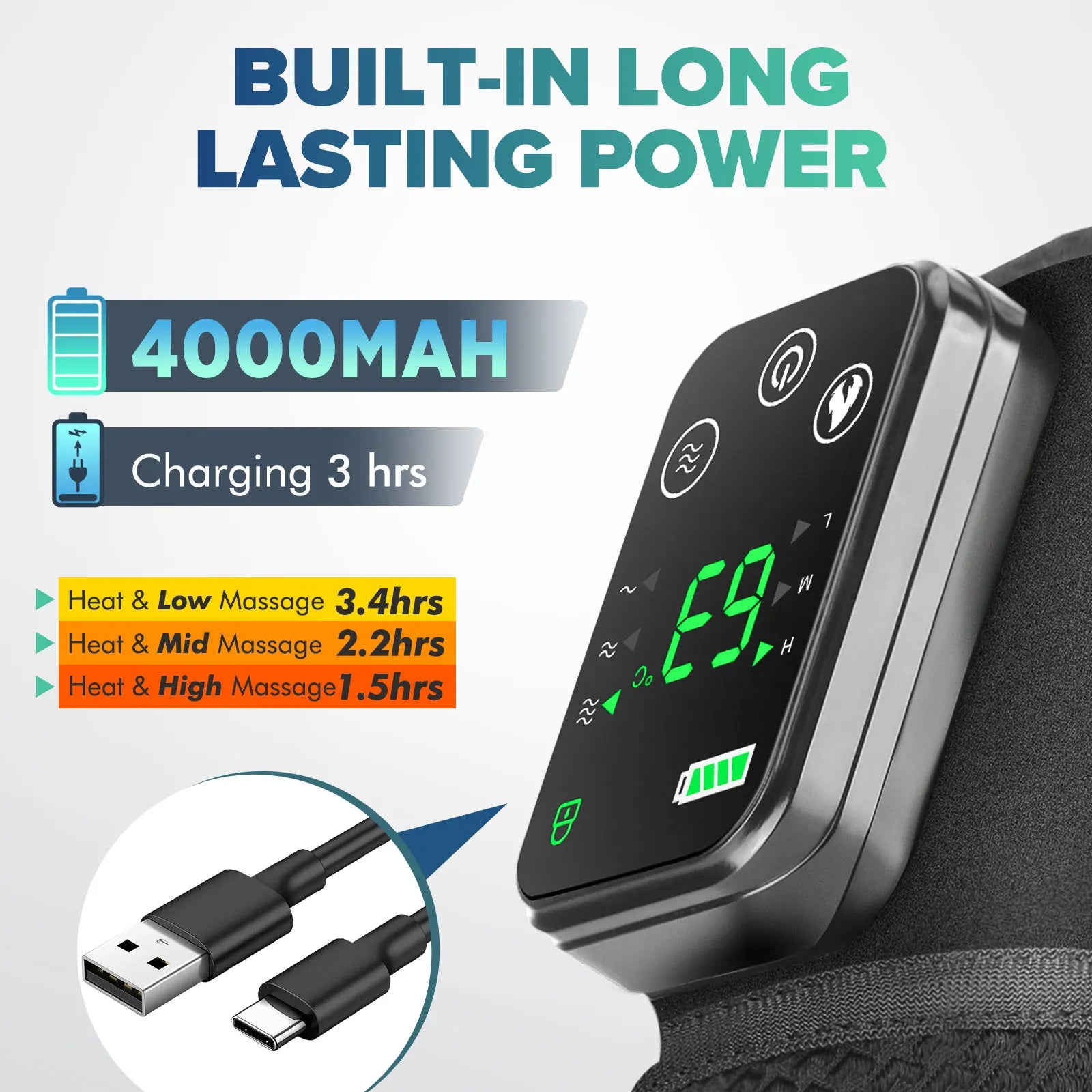 Knee Heating Massager with Joint Physiotherapy and Hot Compress Vibration Massage. Used for Elbow, Shoulder or knees.