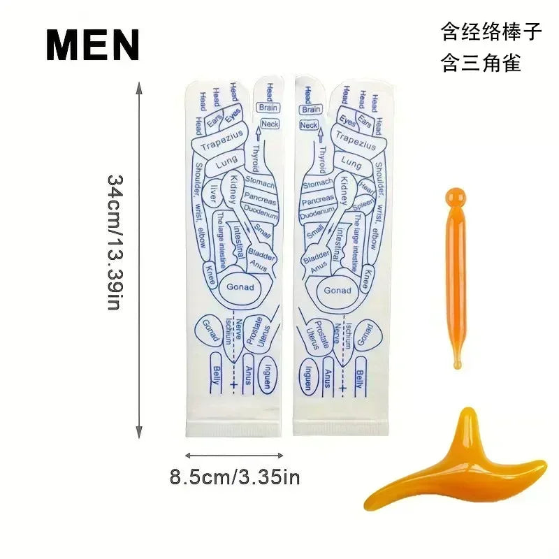 Set of Gloves and Set of Socks with Acupressure Foot Care Massage. Massager- Reflexology Socks for Foot Acupoint to relieve tired feet
