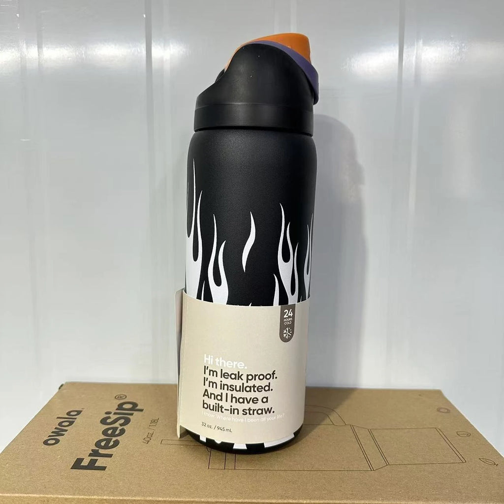 Stainless Steel Water Bottle -32oz Vacuum Insulated Water Bottle with Straw & Leak-Proof Lid /Portable