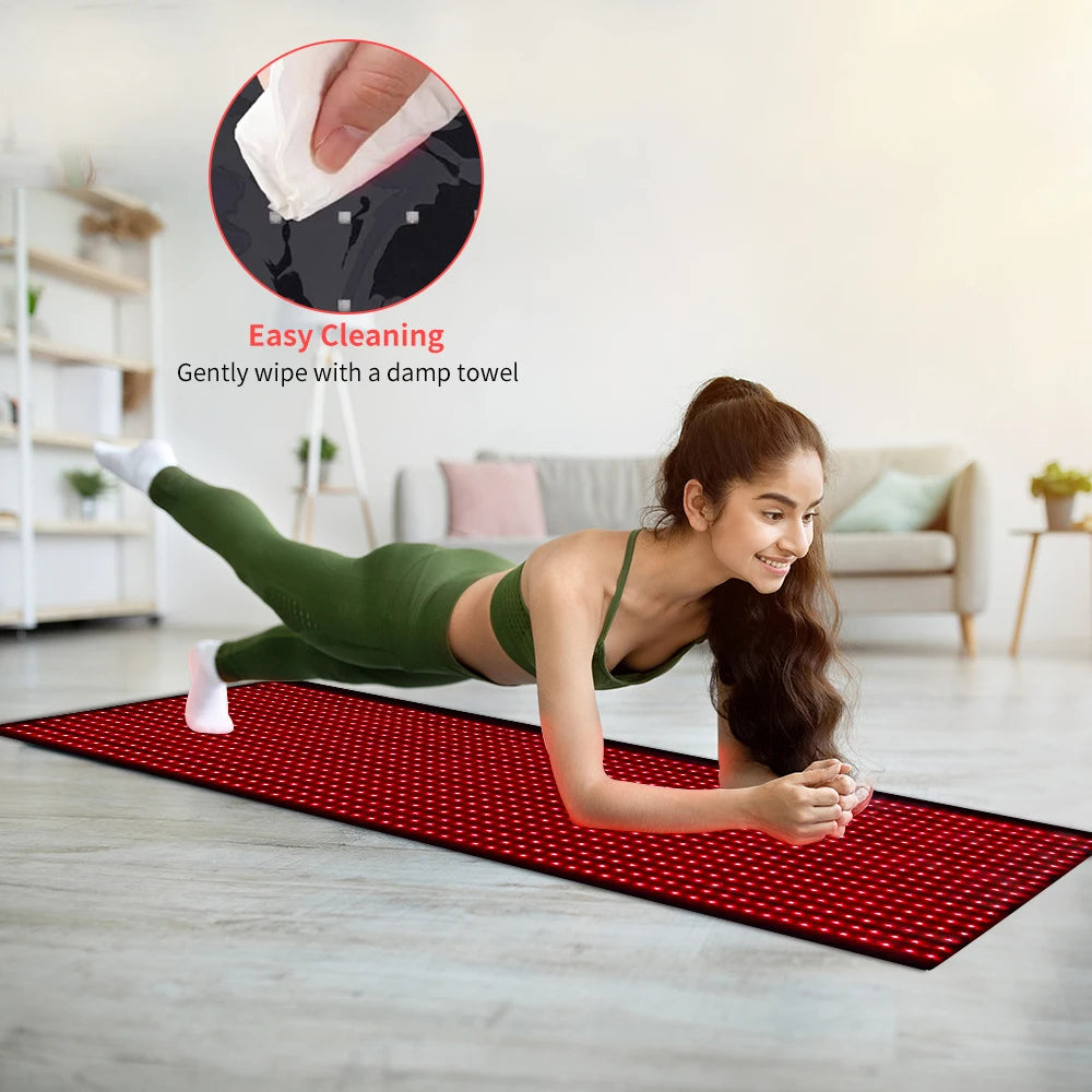 Full Body Red Light Mat / 71x31inch Large Infrared LED Blanket with 1280- 660nm- 850nm. Used for Pain Relief, Wellness and to promote Muscle Recovery