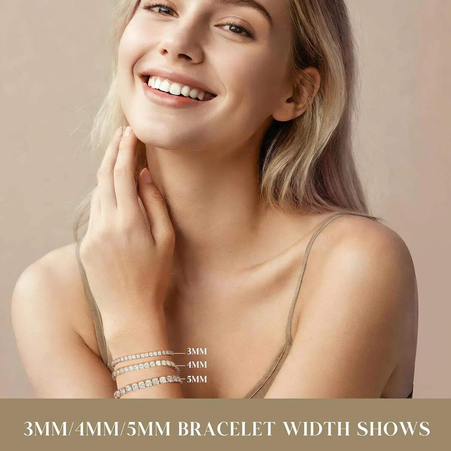 S925 Sterling Silver Tennis Bracelet - 2/ 3/ 4/ 5mm Moissanite- Hypoallergenic 6.69 -8.66inch Length