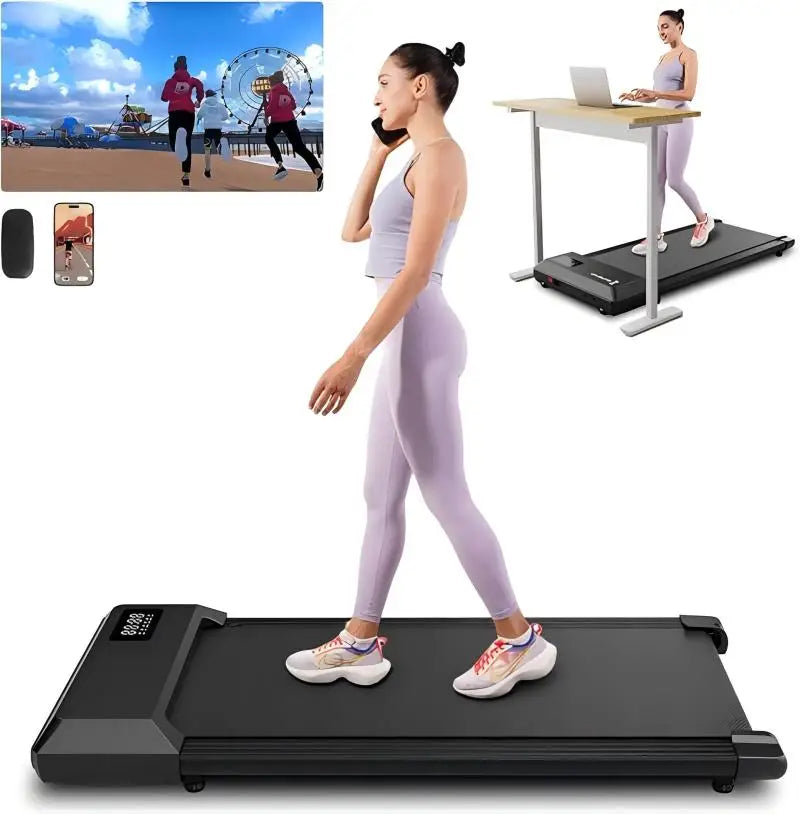 2-in-1 Home/Office - 2.5 HP Walking Treadmills for Small Spaces with APP & Remote Control