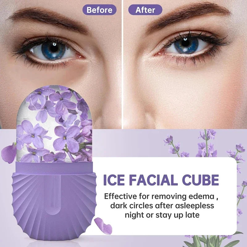 Silicone Ice Face Roller- Ice Cube Beauty Massage, reduces Eye Puffiness and Shrinks Pores