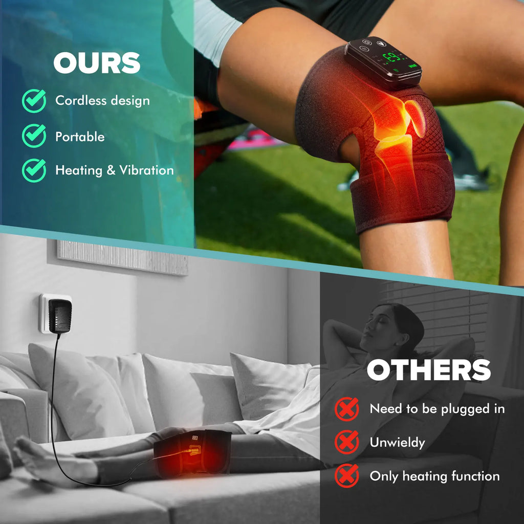 Knee Heating Massager with Joint Physiotherapy and Hot Compress Vibration Massage. Used for Elbow, Shoulder or knees.