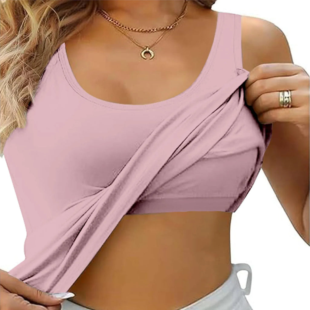 Women's Tank Tops with Built in Bras, Casual Crew Neck, Sleeveless Camisole all sizes/colors For Women