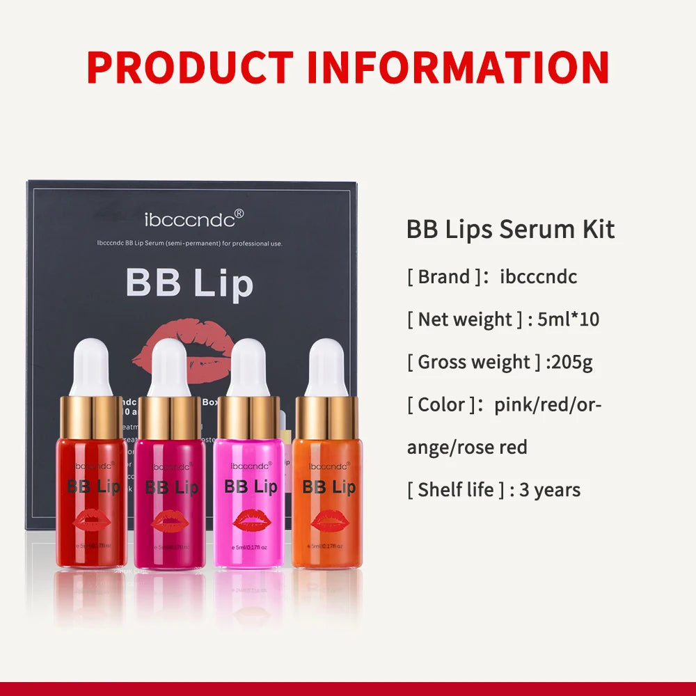 BB Lips Ampoule Serum Starter Set Semi-Permanent BB Lip Gloss Tinted Pigment