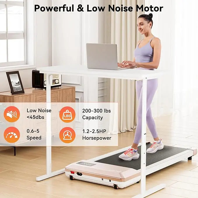 2-in-1 Home/Office - 2.5 HP Walking Treadmills for Small Spaces with APP & Remote Control