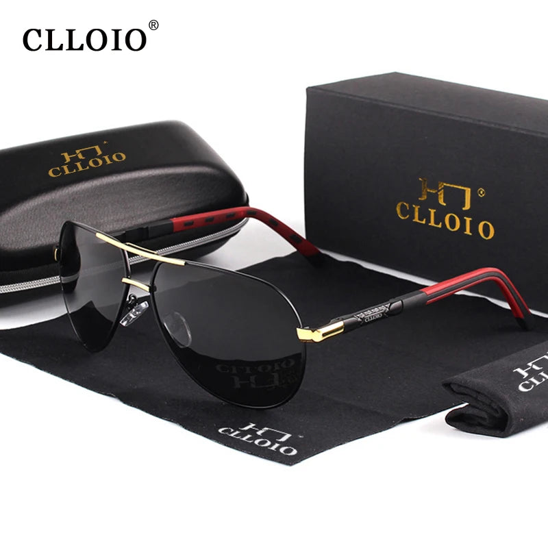 CLLOIO Men Classic Aluminum Polarized Sunglasses: Women Driving Glasses- Sunglasses