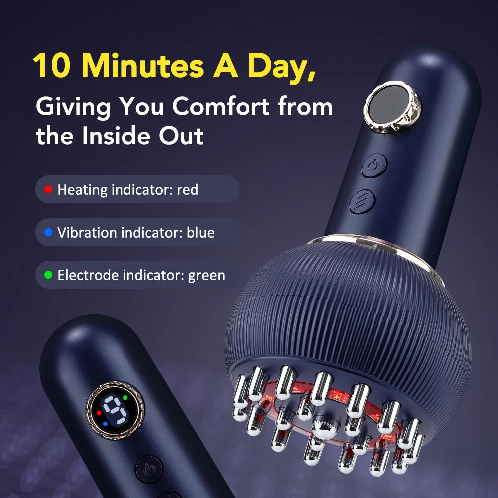 Electric Meridian, Body Massage Brush - Lymphatic Drainage Machine- Microcurrent Anti Cellulite with Physiotherapy Apparatus