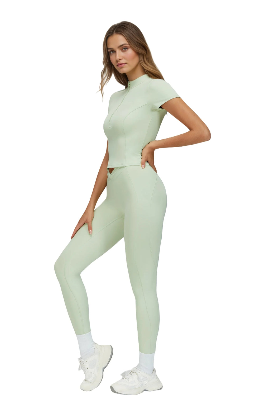 Airila Yoga Set Sportswear/ 2-Piece Short Sleeve Fitness- Sportswear, High Waist Sportswear