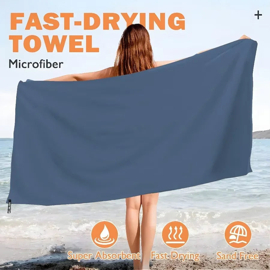 Quick Dry Beach Towel, Microfiber Travel Towel,Fast Drying Towel Set for Camping, Beach, Gym, Sports, Bath