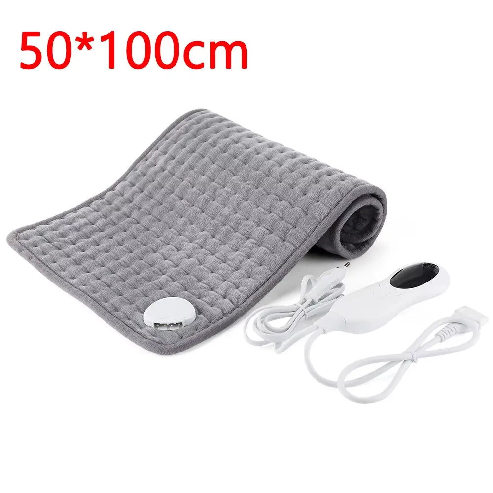 Micro plush Electric Heating Therapy Pad- Washable Blanket for Abdomen, Waist, Back /Thermal Mat- Pain Relief Brace