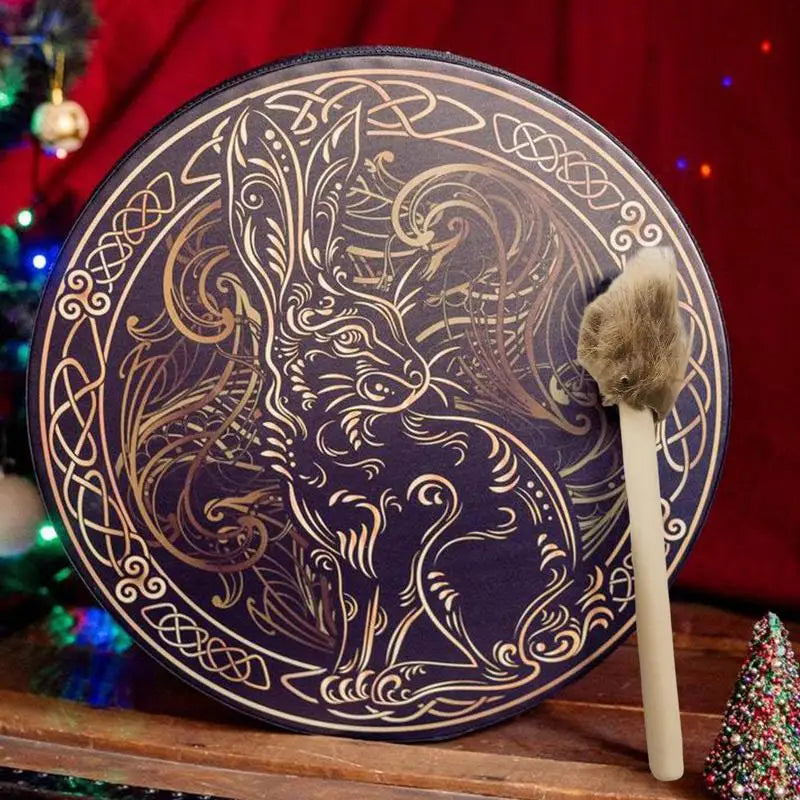 Shaman Drum Spiritual Instrument with Drumstick/ Shaman Drum for Spiritual Music, Reflection and Meditation
