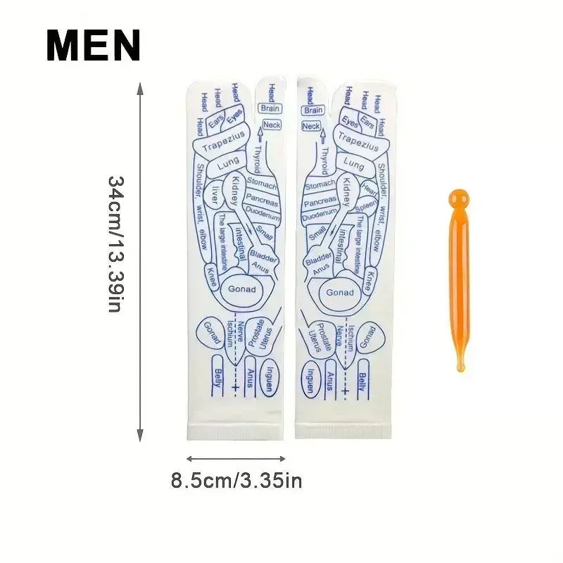 Set of Gloves and Set of Socks with Acupressure Foot Care Massage. Massager- Reflexology Socks for Foot Acupoint to relieve tired feet