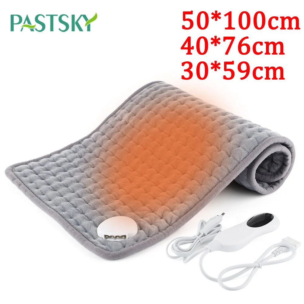 Micro plush Electric Heating Therapy Pad- Washable Blanket for Abdomen, Waist, Back /Thermal Mat- Pain Relief Brace