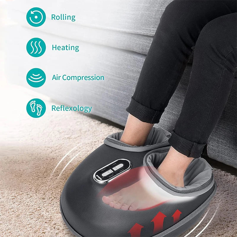 Nekteck Foot Massager with Heating Therapy, Air Compression, Shiatsu Knead Roller for Muscle Relaxation and Foot Massage