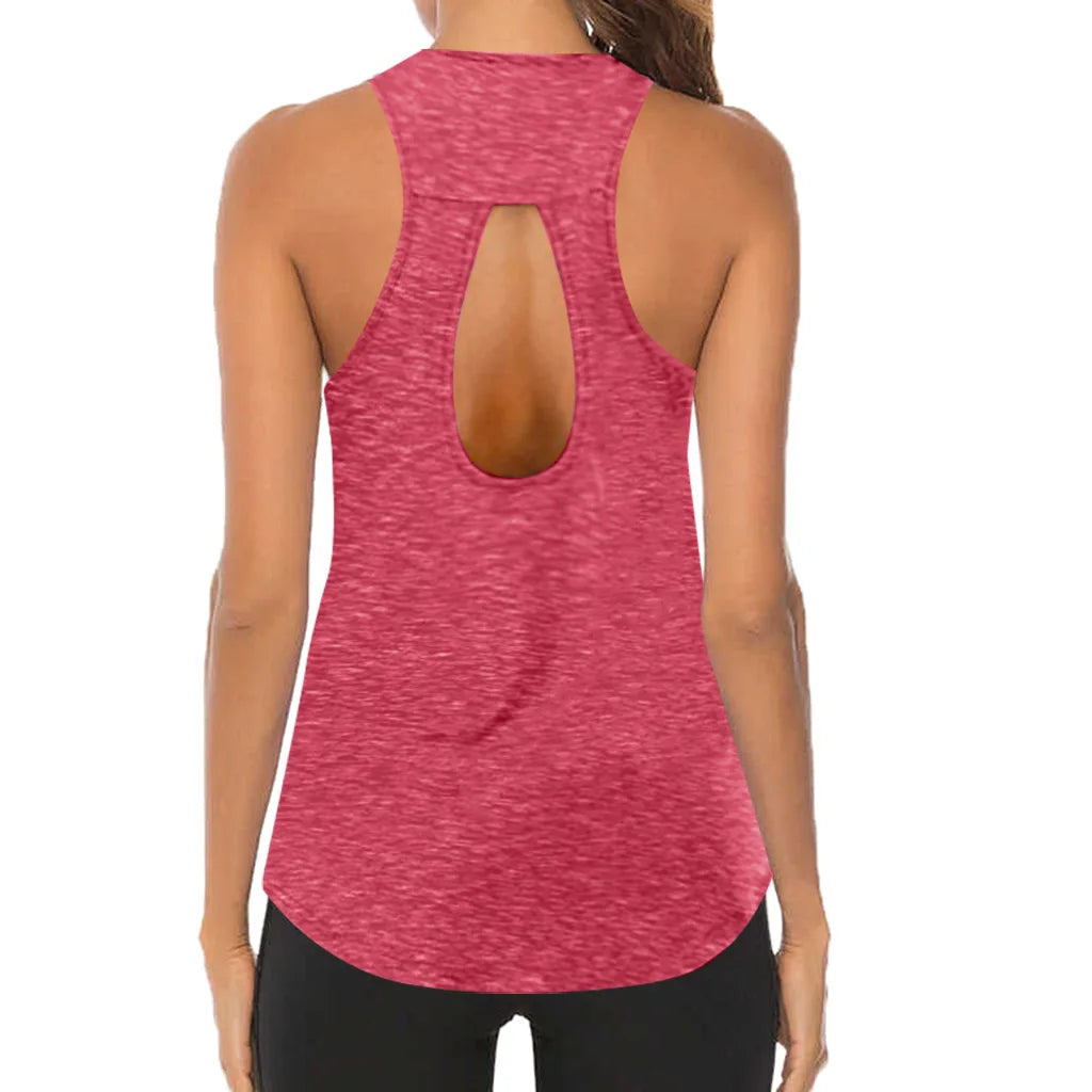 Women's Yoga Tops- Thin Sports Vest -Breathable, Sleeveless T-shirt for all types of exercise