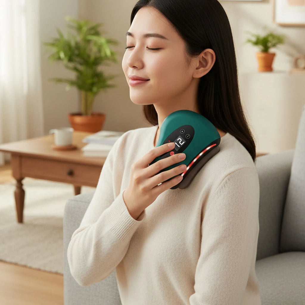 Electric Scraping Instrument- Lightweight- Heated Muscle Scraping Tool- Hot Compress Eye Massager with Red Light Scraper