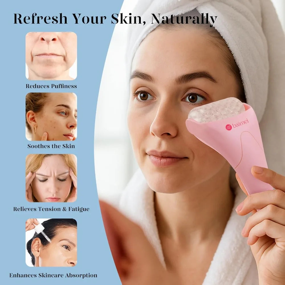 IcyMe Ice Roller for Face and Gua Sha Facial Tool Set