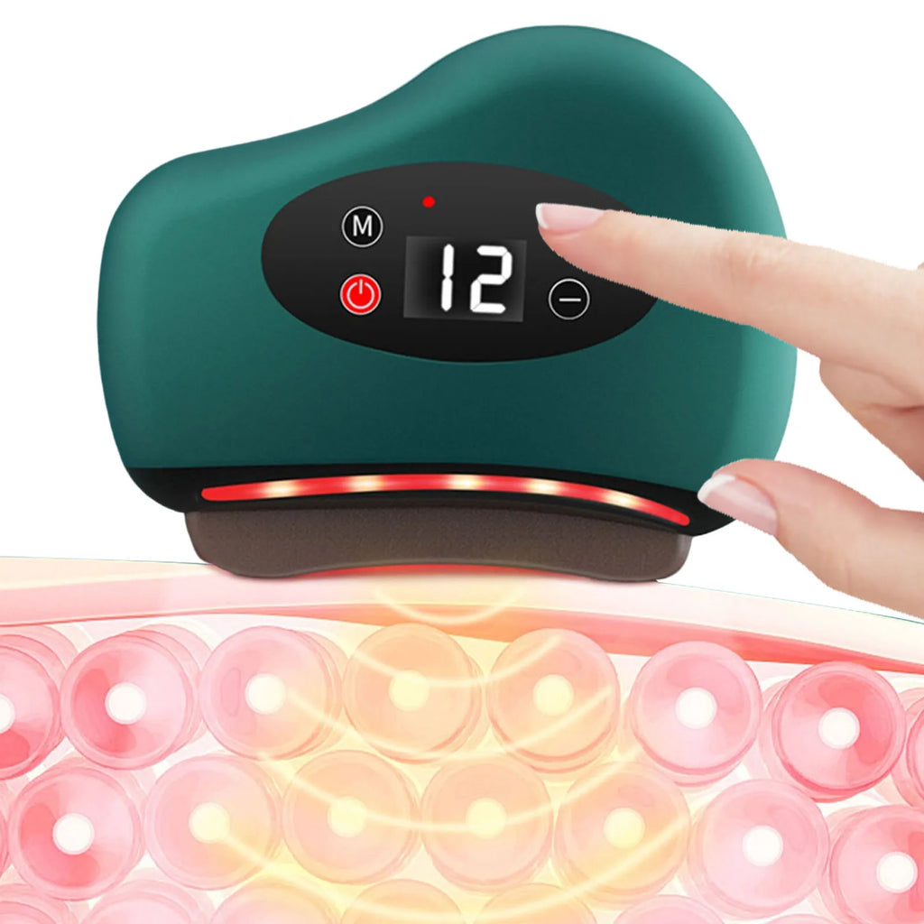 Electric Scraping Instrument- Lightweight- Heated Muscle Scraping Tool- Hot Compress Eye Massager with Red Light Scraper