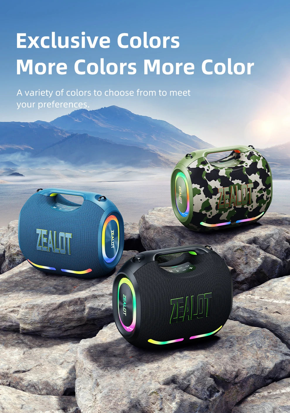 120W Big Power Portable Bluetooth Speaker, Wireless TWS Subwoofer/ Waterproof/ HIFI Quality