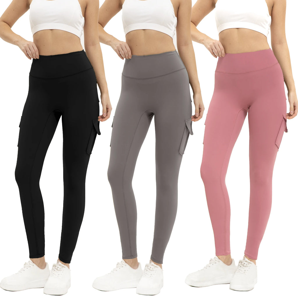 Women's Solid Color Gym Leggings /High Waisted Fitness Yoga Pants- Practical, Stretch Material for Sports-exercise