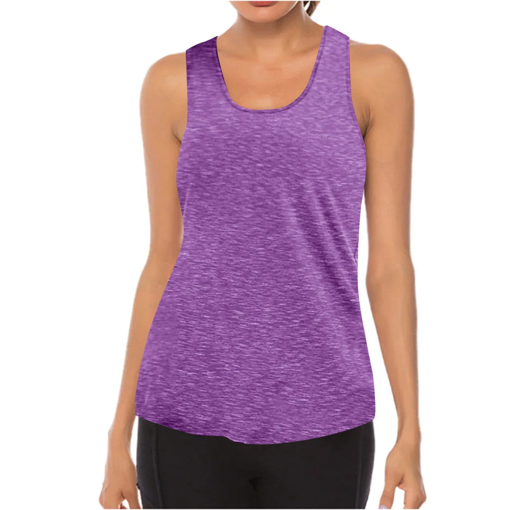 Women's Yoga Tops- Thin Sports Vest -Breathable, Sleeveless T-shirt for all types of exercise