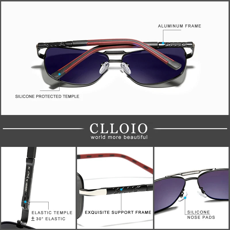 CLLOIO Men Classic Aluminum Polarized Sunglasses: Women Driving Glasses- Sunglasses