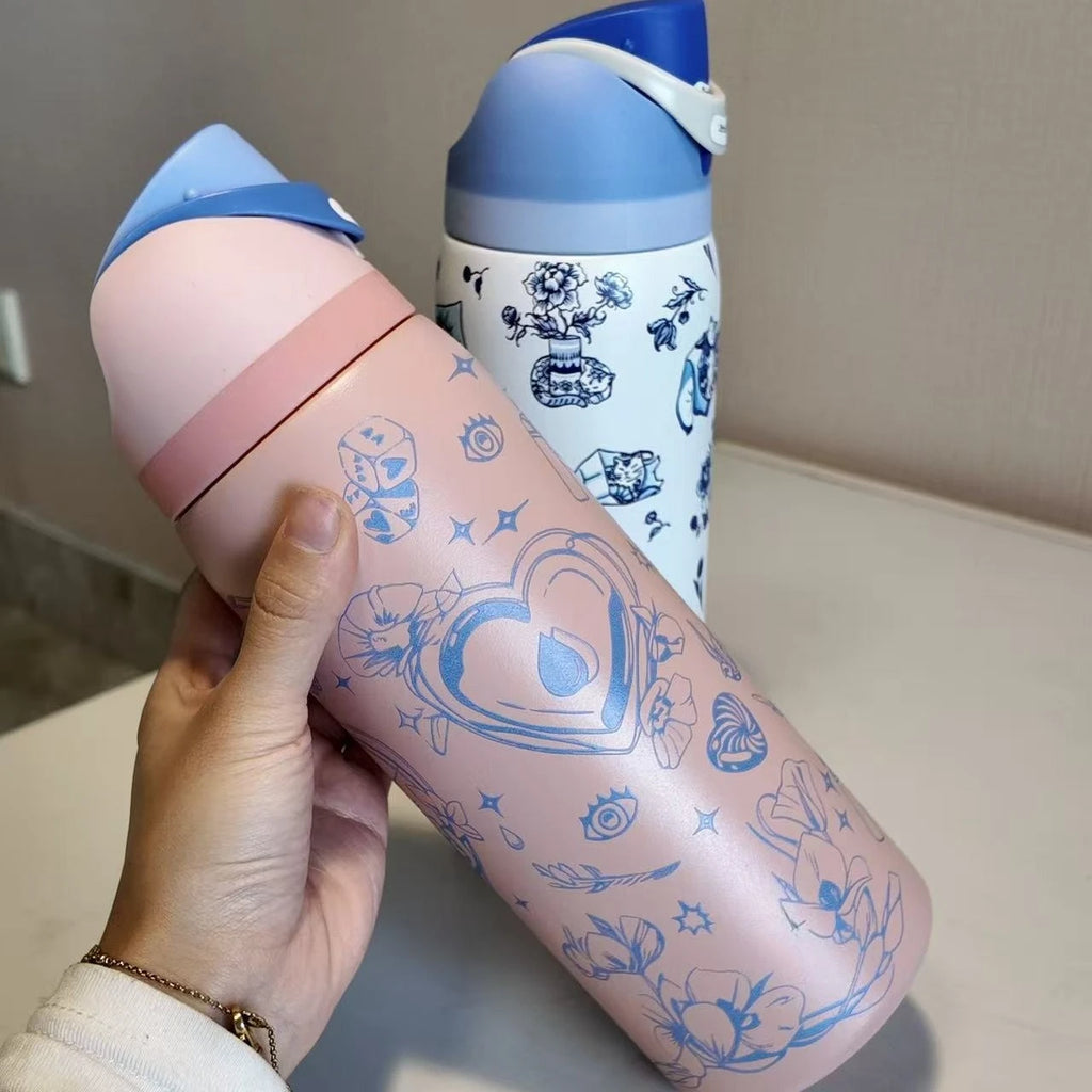 Stainless Steel Water Bottle -32oz Vacuum Insulated Water Bottle with Straw & Leak-Proof Lid /Portable